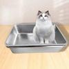 Open Type Cat Litter Box Litter Tray Detachable Stainless Steel Kitten Litter Bedpan Indoor Cats Toilet Pet Supplies