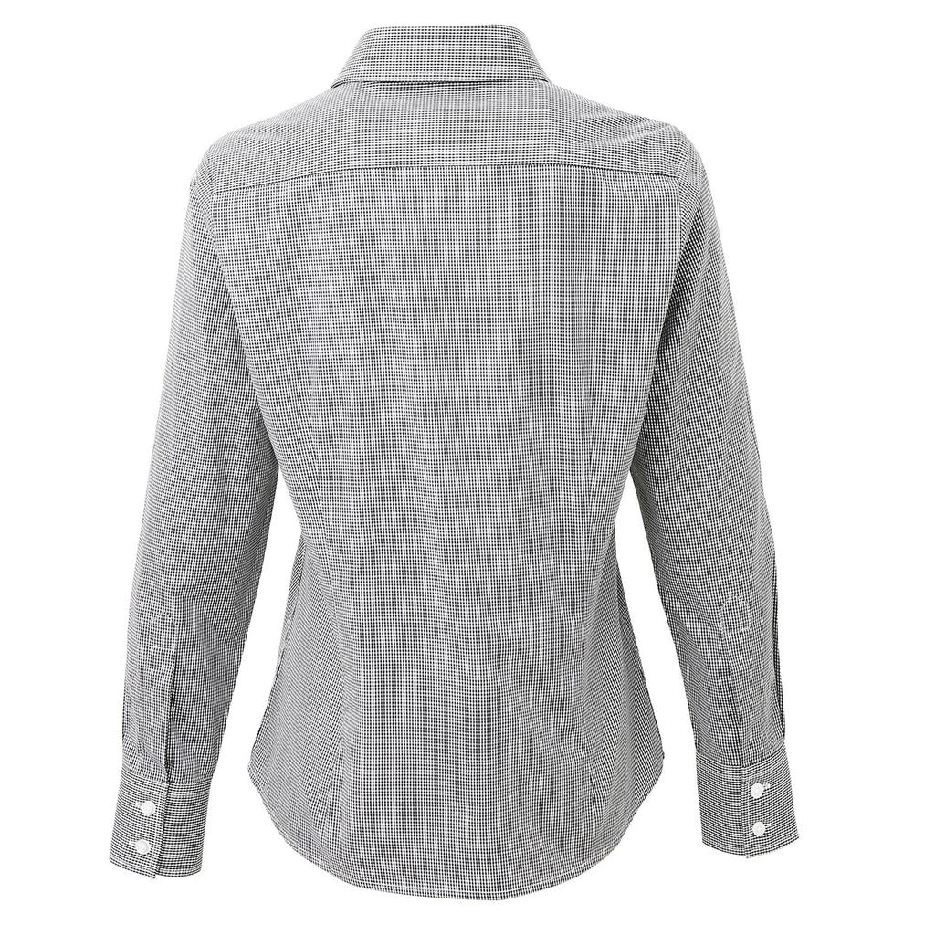 Premier Damen-/Damen-Microcheck-Langarmshirt