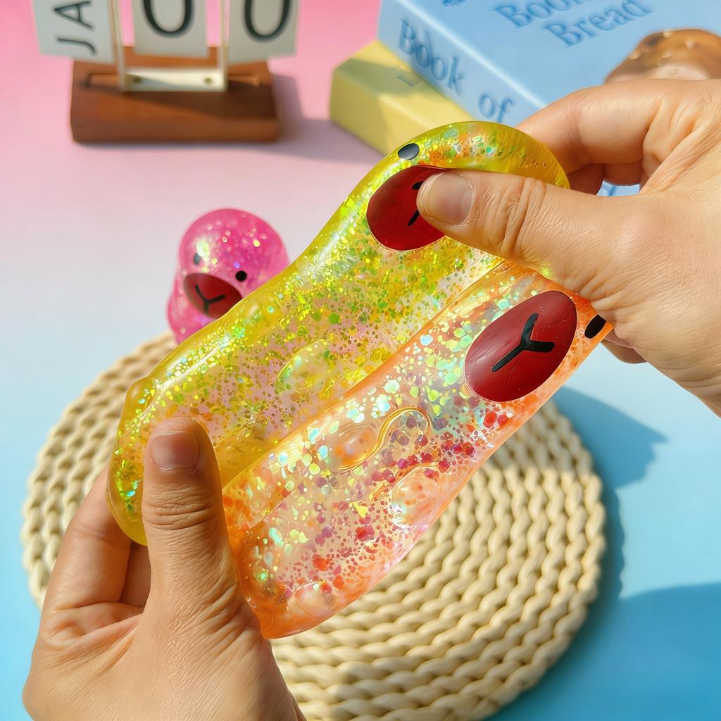 Kawaii Capybara Squishy Geschenkbox 4er-Pack Weicher TPR Fidget Stressball Angstlinderung Partygeschenke