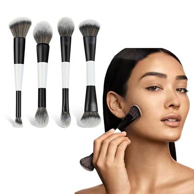1/4Pcs Multi-Functional Foundation Makeup Brush Double-Ended Contour Brush For Beauty Blending Liquid Powder Concealer Cream