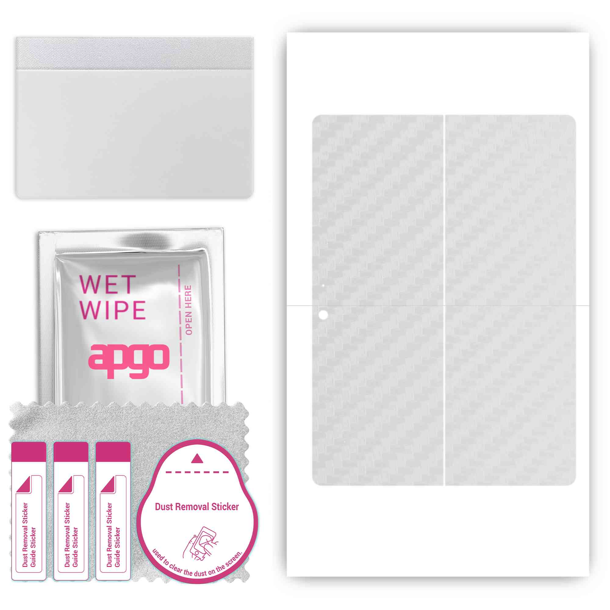 

apgo Protective Skin Sticker for the back compatible with Microsoft Surface Go | Go 2 | Go3, Wrap Film, Foil, Vinyl - Pattern Transparent Carbon