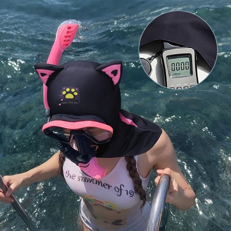 Swiming Diving Facekini Uv Sun Protection Full Face Mask Head Neck Cover Face Elastic Swim Cap For Diving Water Sports Wear