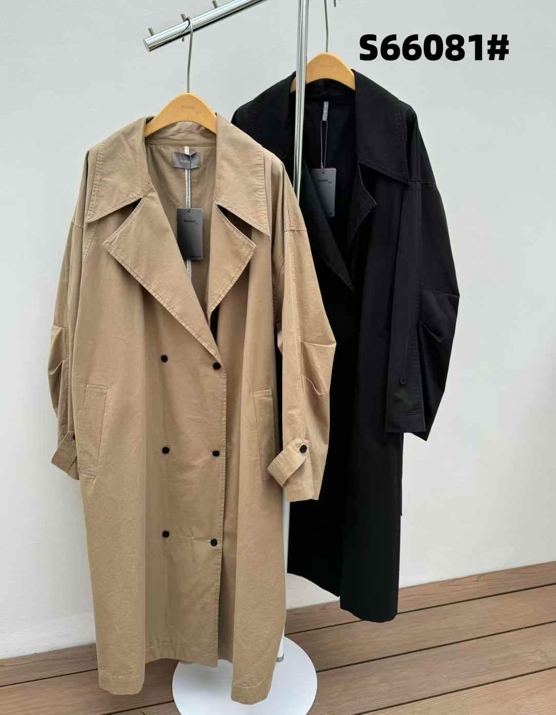 

Женский весенний свободный тренч Becabeau длиной выше колена (Большой размер, корейский ленивый стиль) One Size хаки