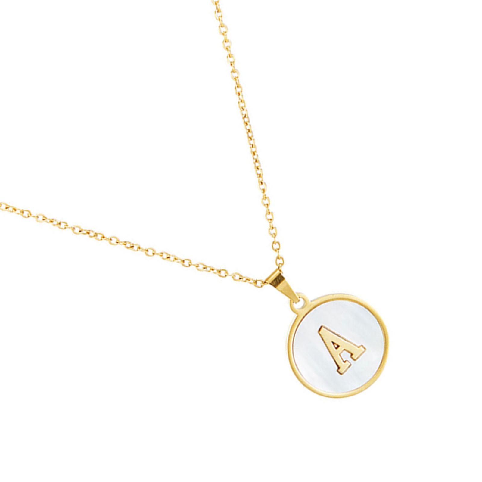 Круглый кулон на шею Буква А Титановая сталь Модное круглое ожерелье для мужчин и женщин