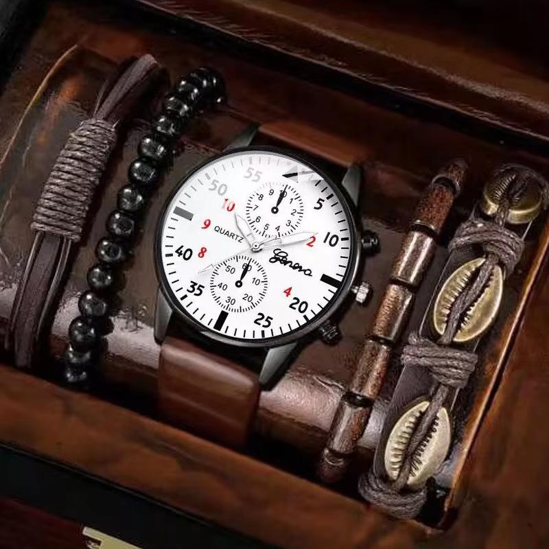Men'S Watch Set Casual Men'S Bracelet Business Quartz Men'S Watch
