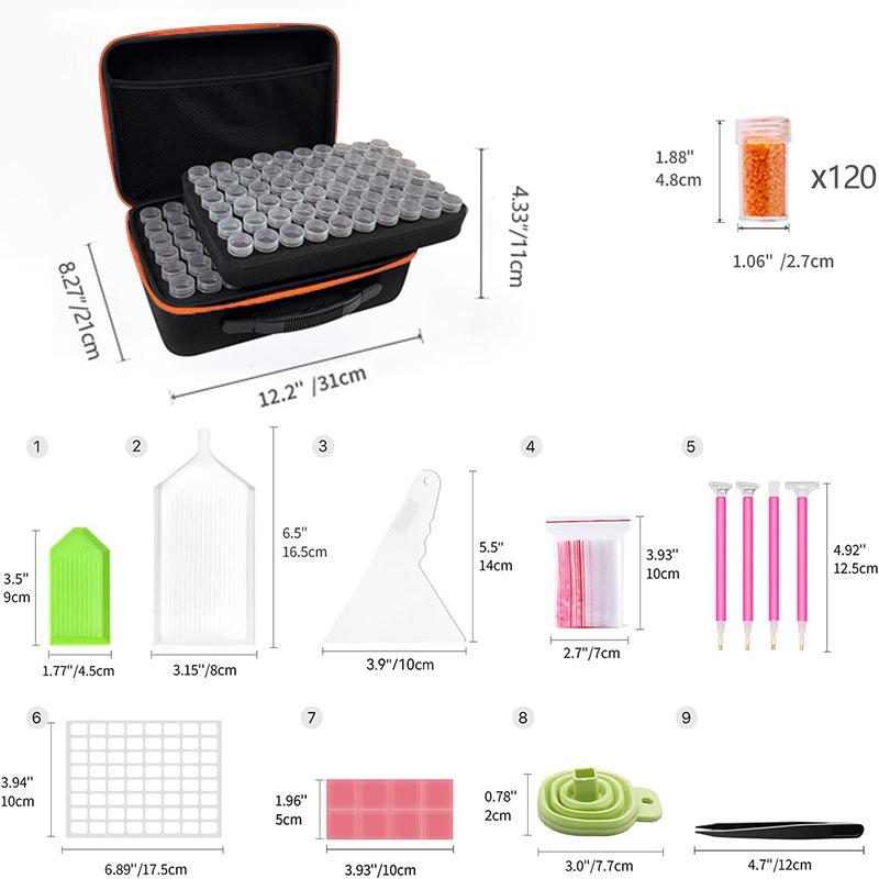 

Сумка для хранения алмазной картины из 60 ячеек и набор инструментов для эфирного масла