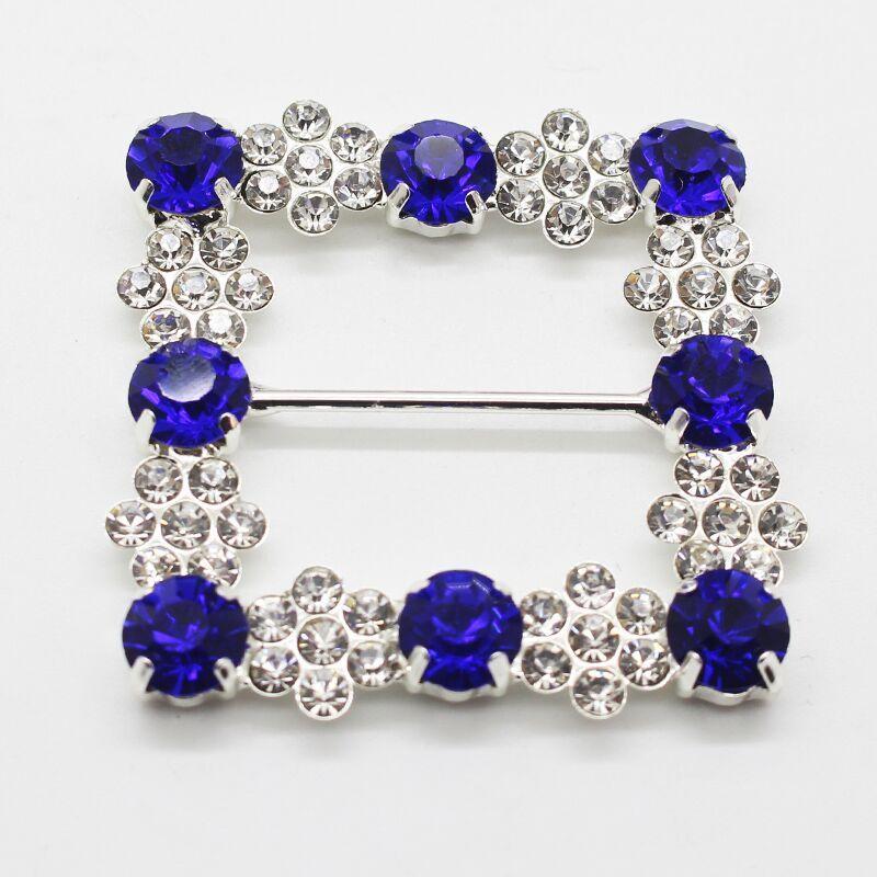New 45X45MM 2Pcs Fashion Square Crystal Rhinestone Buckles Wedding Invitation Card Decoration DIY Hair Accessories