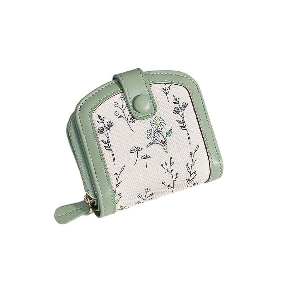 

Многофункциональный короткий кошелек из ПУ кожи, карман на молнии, держатель для карт, мини-кошелек для монет, сумка для ежедневного использования зелёный