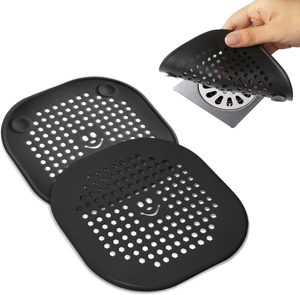 2 Pack Drain Hair Catcher Silicone Bathroom Accessories Shower Drain Protector Sink Drain Strainer Hair Stopper Drain Strainers