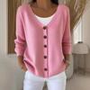New Autumn and Winter Knitted Cardigan Solid-color Casual and Fashionable Sweater Jacket for Women
