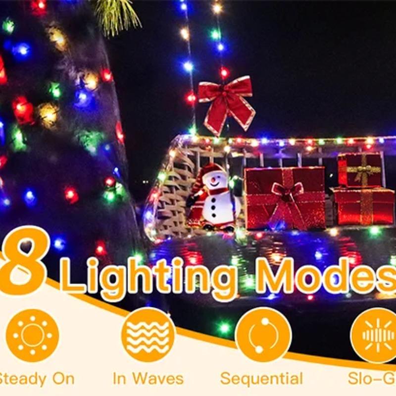 Ghirlandă luminoasă cu fir argintiu solar Halloween Crăciun Nunti Petreceri Exterior Impermeabil Decorațiuni pentru Streșini Lumini Zâne