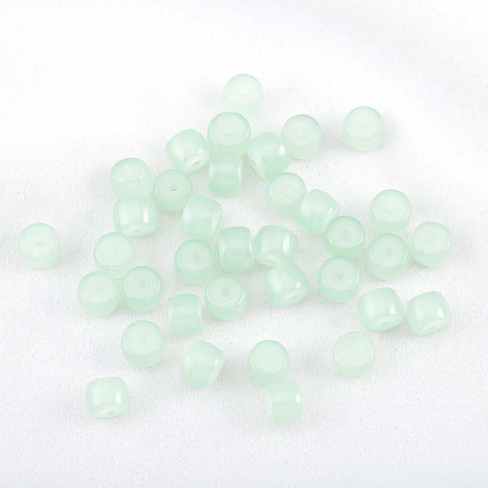 120pcs 8.5mm Colorful Glass Apple Beads Flat Round Cylindrical Spacer Bead DIY Craft Necklaces Bracelet Jewelry Making Materials