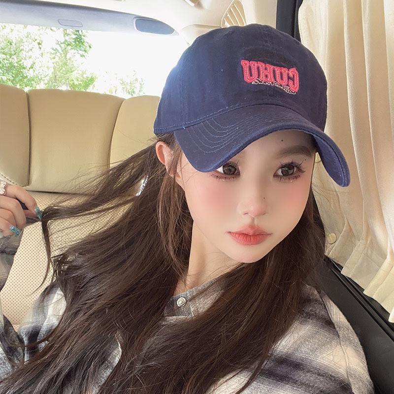 Cihu Cotton Baseball Cap With Embroidered Letters For Outdoor Casual Wear
