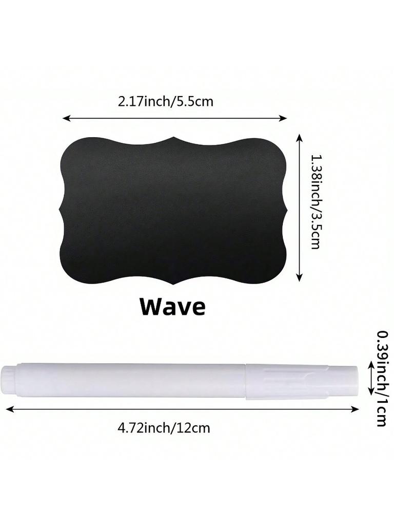 Black Waterproof Reusable Label Stickers With White Chalk For Mason Jars, Craft Room, Storage Spaces, Glass Bottles,Organization