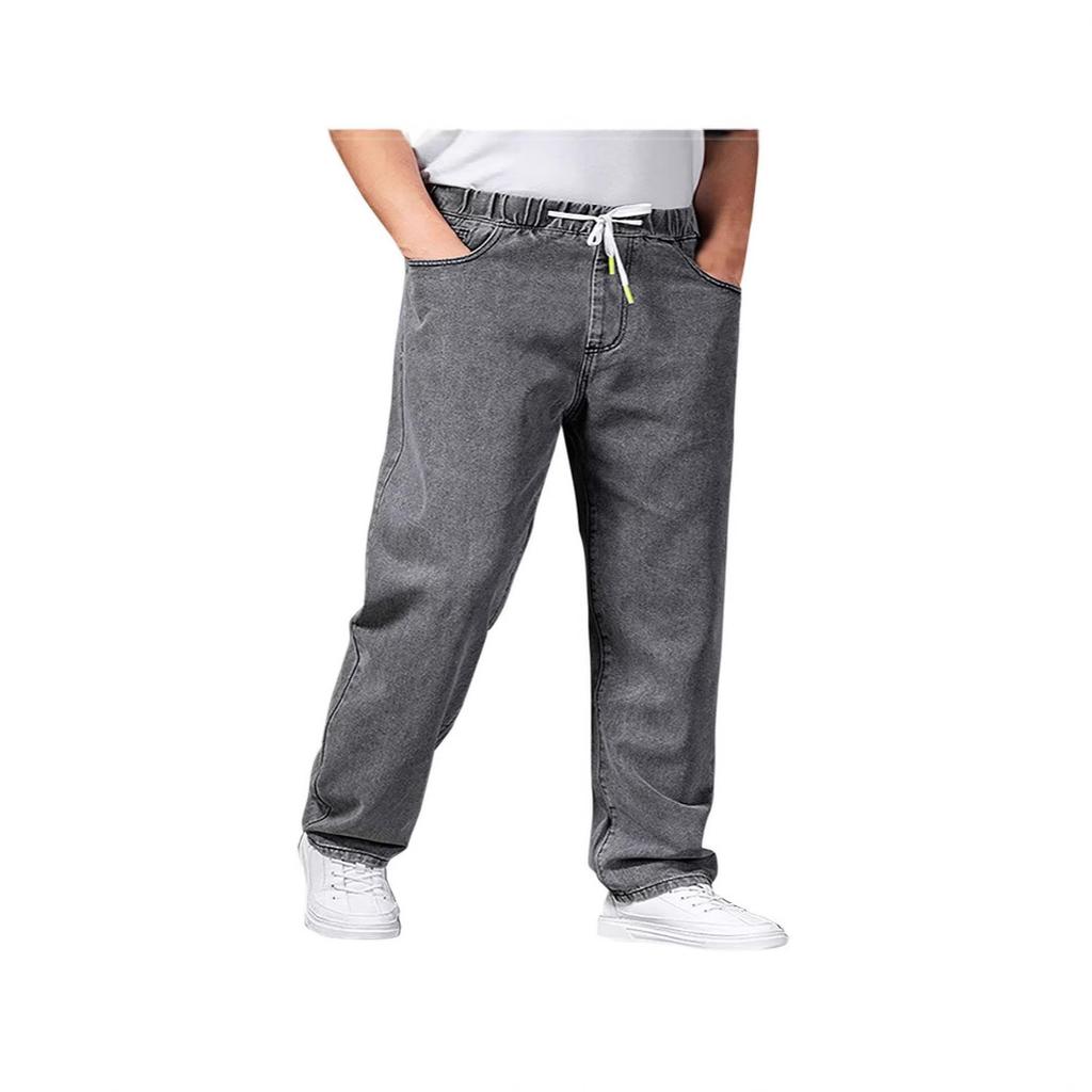 Neue Dickes Bein Großes Bein Weites Bein Jeans Herren Straight Leg Locker Big Foot Hose Weite Bein Hose