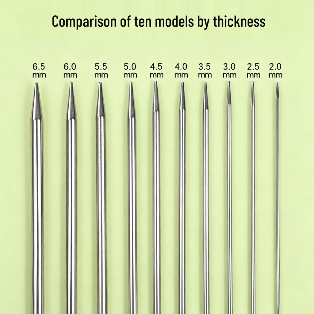 Rust-Proof Stainless Steel Double-Ended Knitting Needles for Handmade Dolls, Scarves, and Sweaters