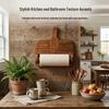 Retro Solid Wood Wall-Mounted Tissue & Paper Roll Holder
