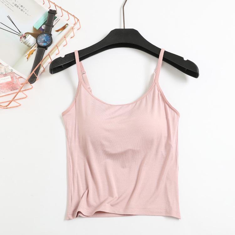 Modal Padded Crop Tank with Bra Cup & High Waist Shorts - Women's Summer Lingerie Set