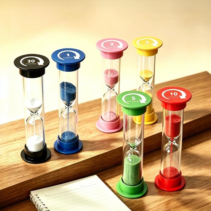 1/6Pcs Practical Multiple Durations Anti Fall Plastic Sand Timer 1 2 3 5 10 Minutes 30 Second Toy