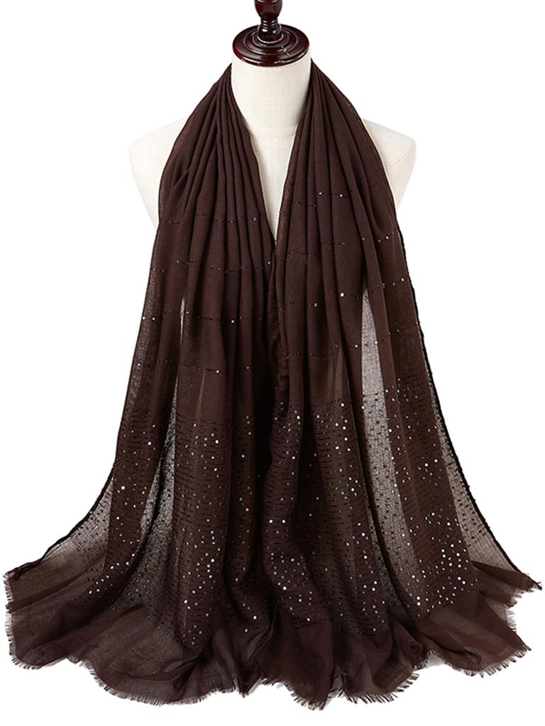 Design Shimmer Muslim Hijab Stripe Scarf Islamic Women Cotton Viscose Shiny Shawl Plain Hijab Scarf Tudung Bawal