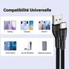 Câble USB-C - BOOLING - 1M - Nylon Tressé - 3A - Compatible Xiaomi Redmi 14C/13C/Note 13 5G/Redmi Note 14 5G
