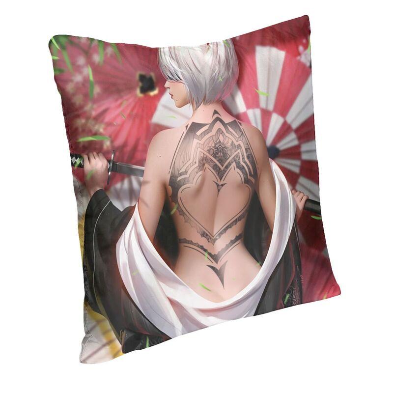 Nier Automata Anime Hentai Girl Cushion Covers Sofa Home Decorative Sexy Yorha 2B Thighs Thicc Ass Butt Square Throw Pillow Case