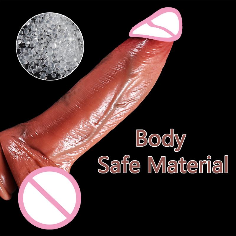 Silikonové dildo Body Soft Lifelike Anal 22cm erotická hračka pro ženy Realistické dildo pro muže G bod Stimulátor Deep Throat Trainer