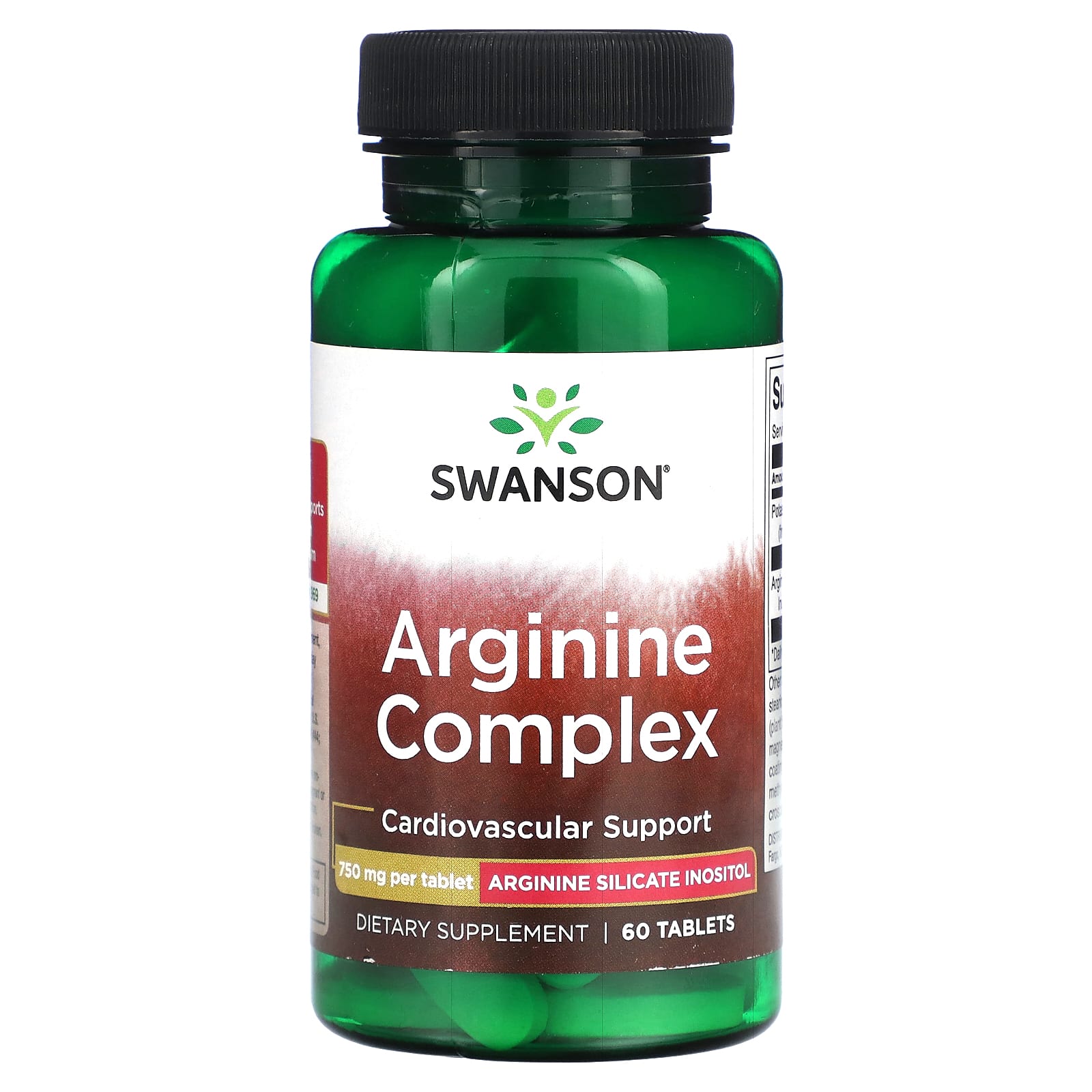 

Swanson, Arginine Complex, 750 mg, 60 tablets