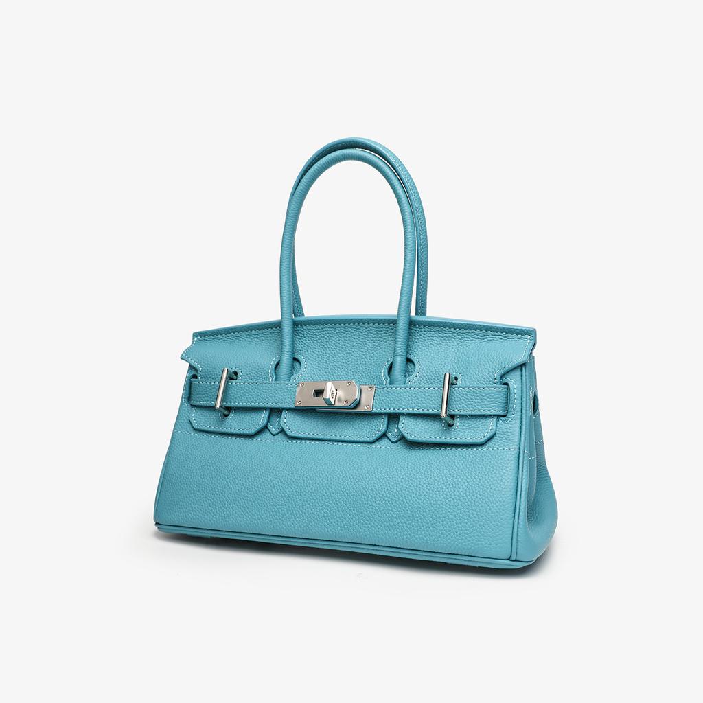 Top Layer Cowhide Togo Leather Horizontal Platinum Bag Leather Women's Bag 5 Large Capacity Commuter Tote Bag Shoulder Crossbody Bag