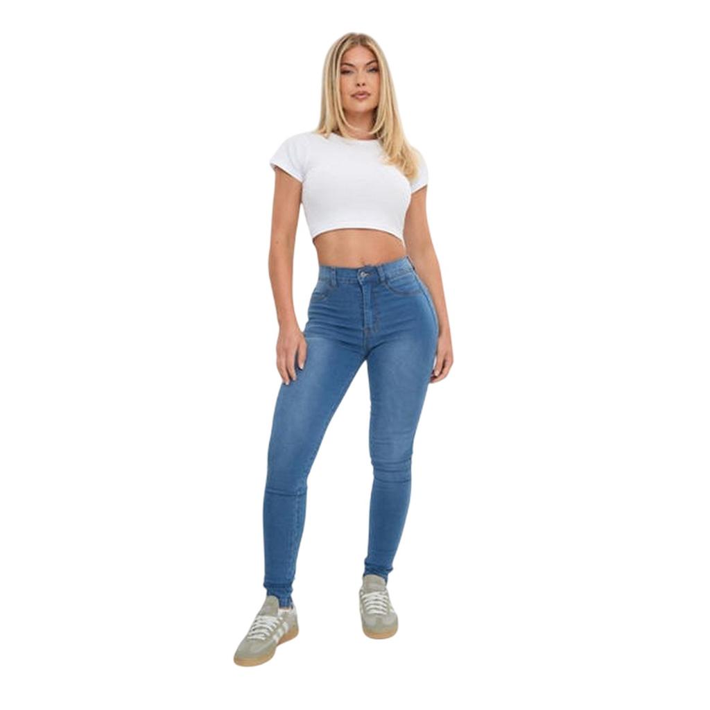 I Saw It First Womens/Ladies High Waist Skinny Jeans