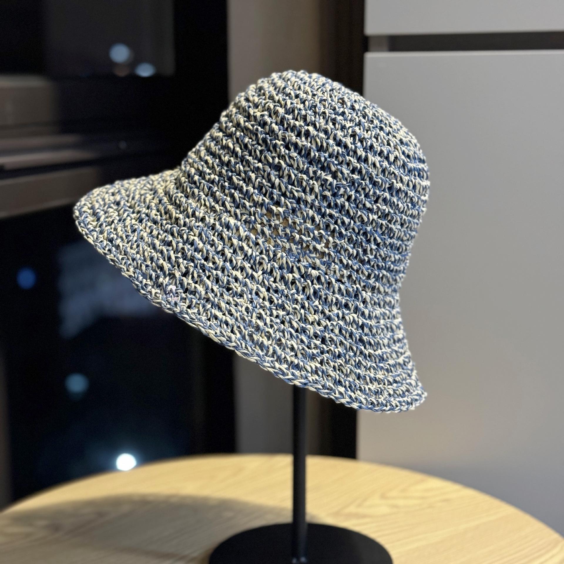 

Korean-style spring-summer seaside vacation sunshade versatile fisherman hat for women, vintage mixed-color, foldable, breathable, sun-protective Adult54-60Adjustable