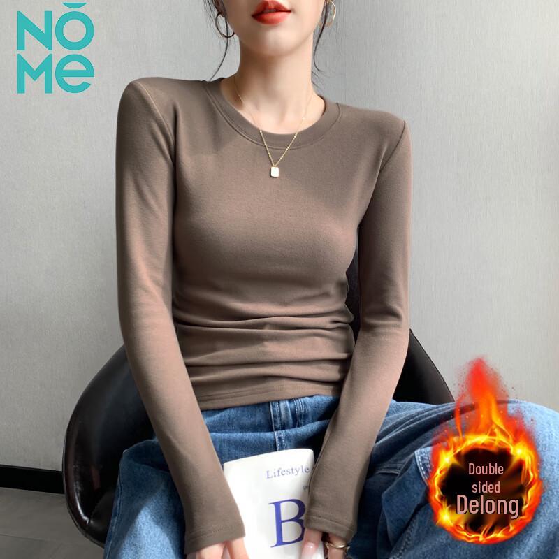 NOME Women s Thermal Round Neck Long Sleeve Base Layer Top L