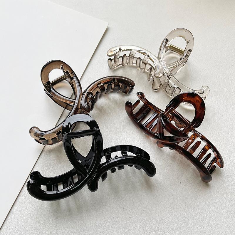 Clips de păr acrilic mare ondulat la modă pentru femei, coreean, culoare jeleu, acetat, geometric, cruce, accesorii de păr
