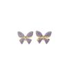 Purple Enamel Butterfly Stud Earrings for Women Cute Small Animal Lovely Sweet Female Ear Decoration Fashion Jewelry