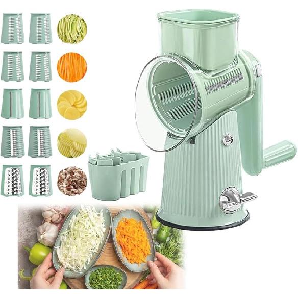 Le D Affaires 5 In 1 Cheese Grater,2025 NEW Le D Affaires Cheese Grater,Cheese Grater Hand Crank,5 In 1 Rotary Cheese Grater Vegetable Slicer,Easy to