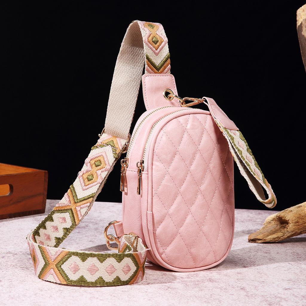 Women's Bag Casual Fashion Retro Breast Bag Pure Embroidery Crossbody Bag Bohemian Style Fanny Bag