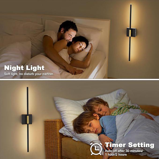 Remote-Controlled Rechargeable Three-Color Wall Light for Living Room, Bedroom, and Stairwell