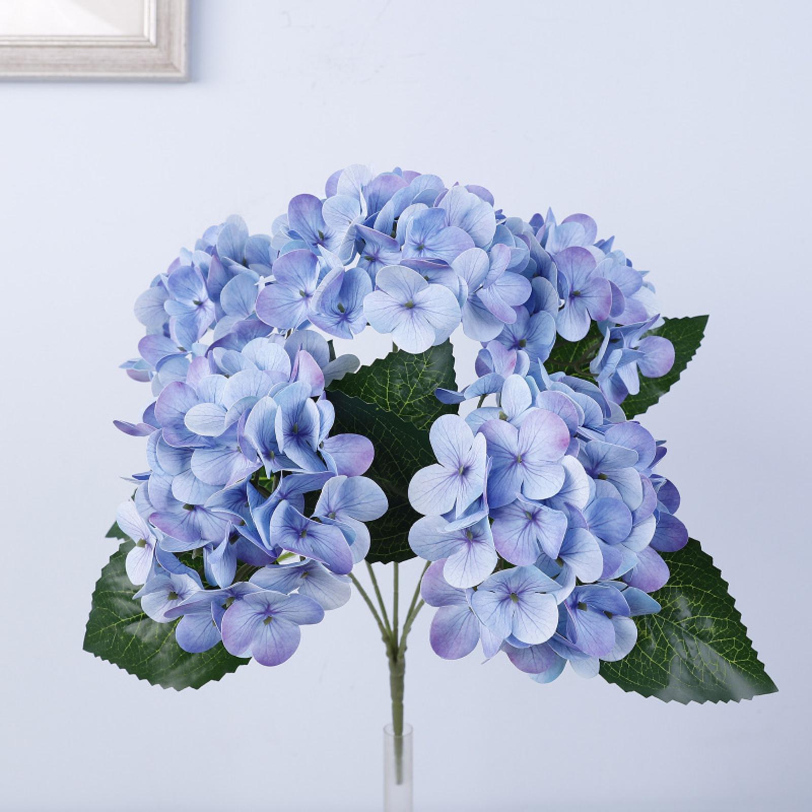 5-head Artificial Hydrangea Flowers For Home Decoration And Flower Arrangement синий