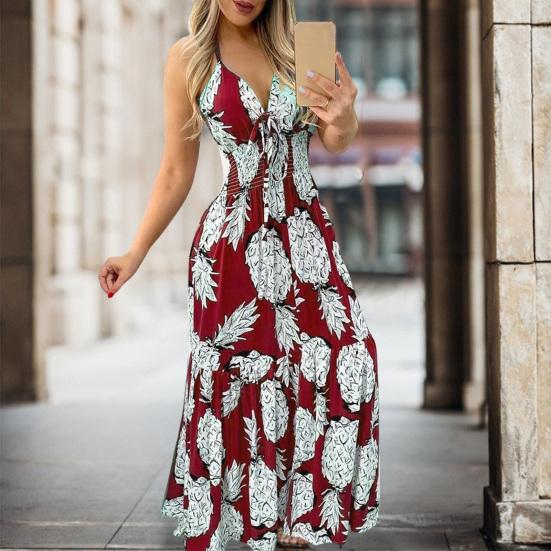 

Stylish Waist Tight Polyester Party Dress Sleeveless Design Summer Clothes L синий