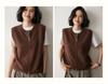 Women's Diamond Knit Cashmere Zipper Cardigan Vest - Loose, Thickened for 2025 Autumn/Winter