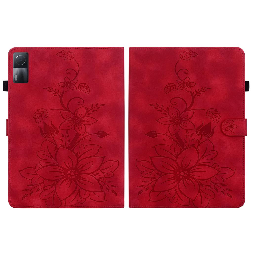Für Xiaomi Redmi Pad (Modelle  22081283G). Tablet-Hülle aus PU-Leder mit exquisitem floralem Prägedesign