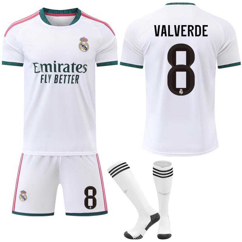 27 Real Madrid Home Court Ronaldo No. 7 Jersey Bellingham No. 5 Mbappe No. 10 Football Jersey Set