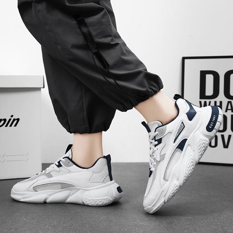 Sneakers for Men  New Trend Mesh Breathable Lace Up Casual Shoes Thick Sole Versatile Clunky Sneaker for Men Tenis Masculino