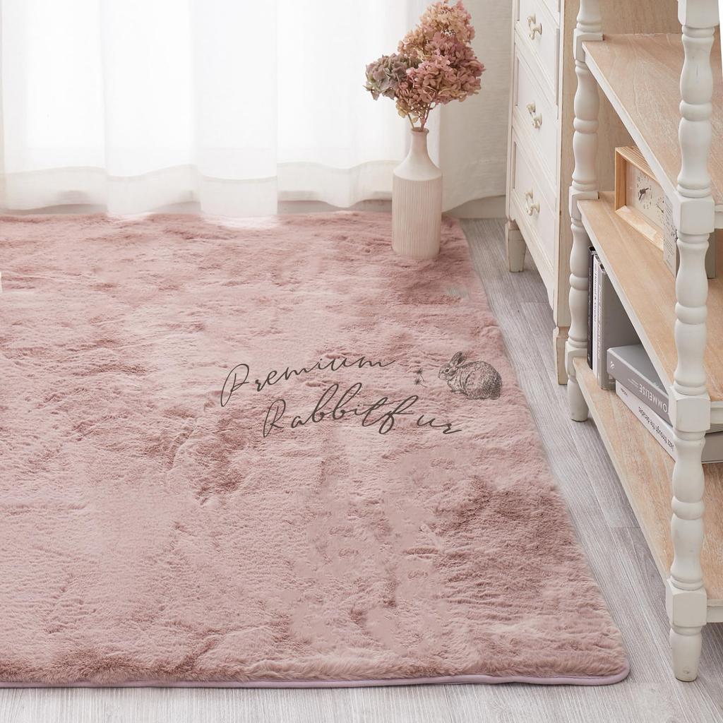 Hagiwara Rug Ivory Diameter 90cm Fluffy and luxurious touch Princess style Suitable for hot carpet and floor heating "Lapin"