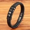 Combination Small Accessories Multicolor Stitching Stainless Steel Men's Leather Bracelet Luxury Jewelry Big Sale
