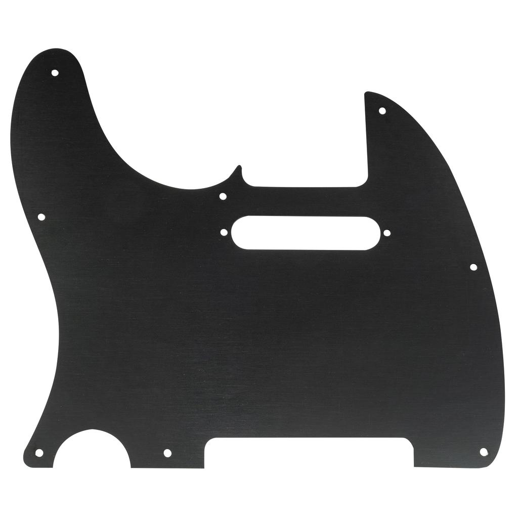 Musiclily Ultra 8-Hole Telecaster Pickguard, Anodized Aluminum, USA/Mexican Standard, Black, for Fender Tele Electric Guitars
