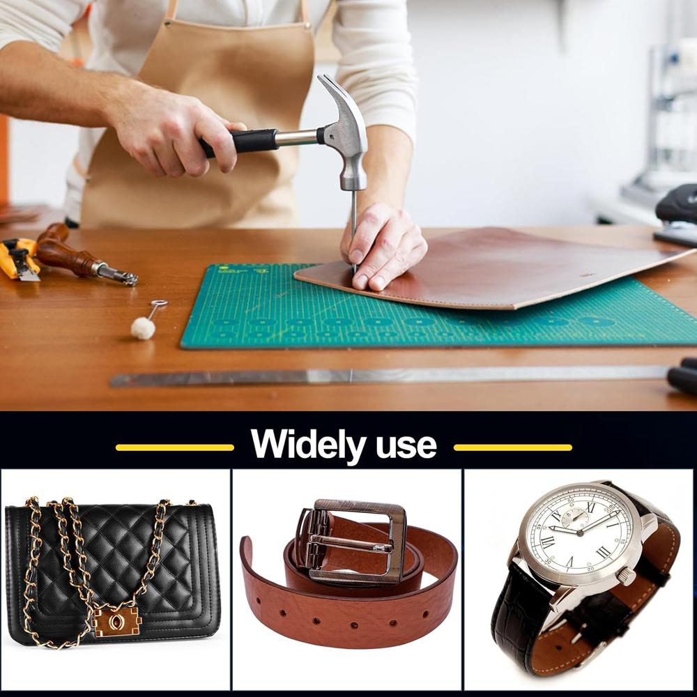 6Pcs Leather Round Hole Hollow Punch Set Puncher Cutter Tool Craft Working Kit for Watch Bands  Fabric Gasket Belts 1-5mm