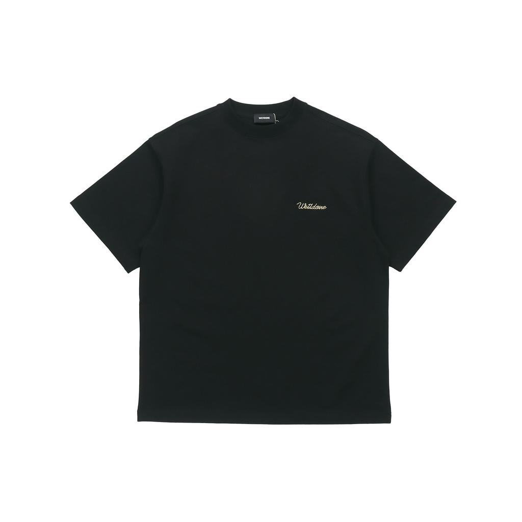 We11done Logo Round Neck High Street Short Sleeve T-Shirt Unisex T-Shirts WD-TT0-21-526-U-BK