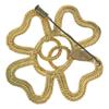 Chanel Clover Brooch COCO Mark Vintage Plated Gold Clover 16g Women Used