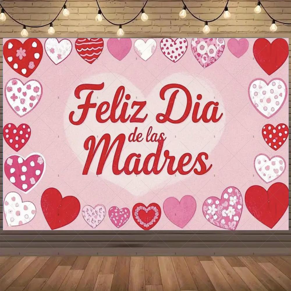Mother's Day themed party backdrop banner in Spain, floral supplies for Mother's Day, backdrop for24